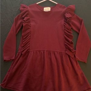ZARA Knit wear, girls dress, Winter collection, cherry color, size 7-8yrs